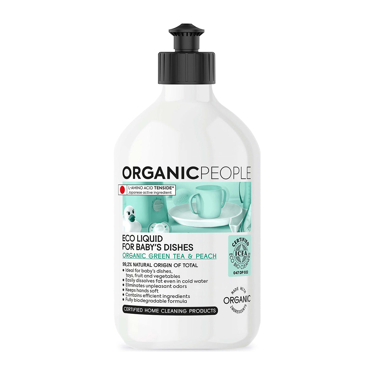 Organic People Organic Liquid Baby Dishes Green Tea And Peach 500 Ml - Beauty Burnt