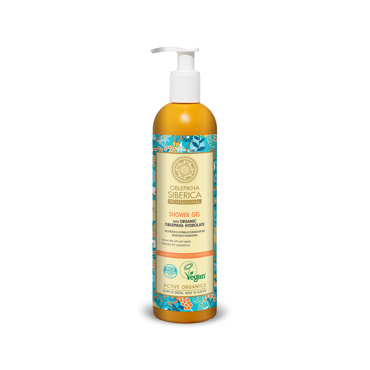 Shower Gel with Organic Oblepikha Hydrolate Intensive Nutrition And Hydration, 400 ml - Beauty Burnt