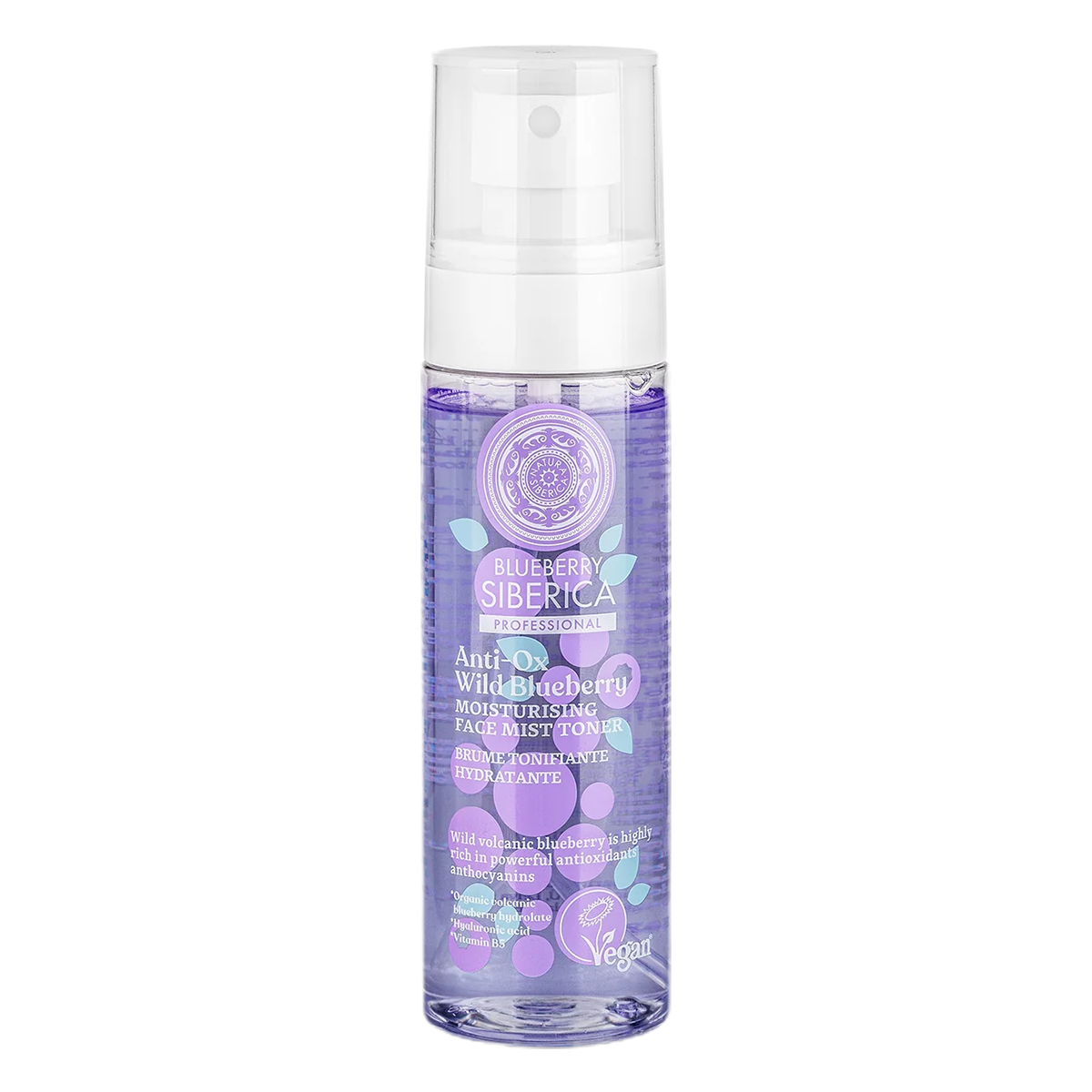 Anti-OX Wild Blueberry. Moisturising face mist toner, 100 ml - Beauty Burnt