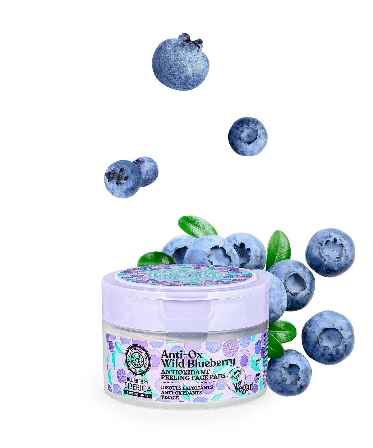 Anti-OX Wild Blueberry. Antioxidant peeling face pads, 20 pcs