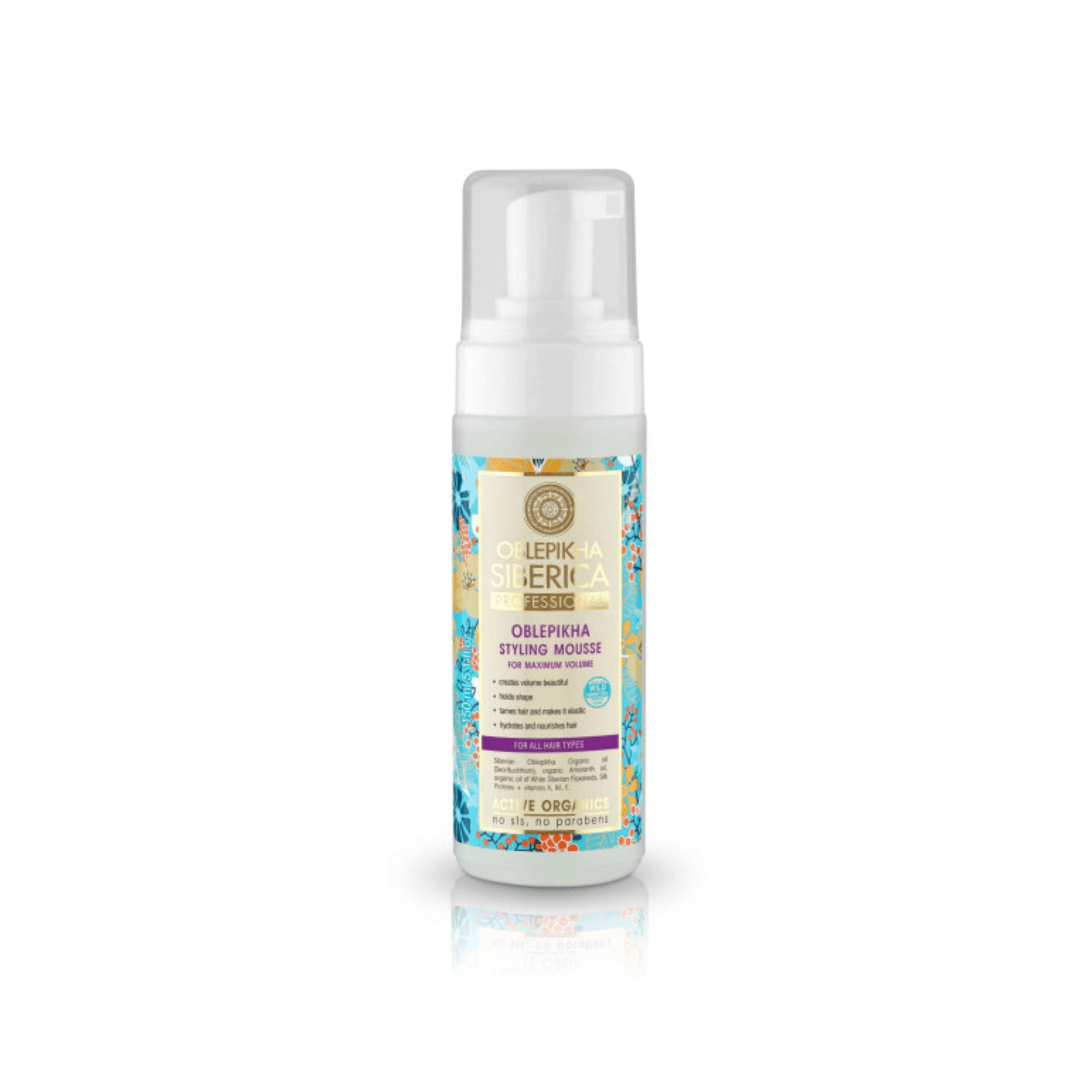 Styling Mousse with Organic Oblepikha Hydrolate For Maximum Volume, 170 ml - Beauty Burnt